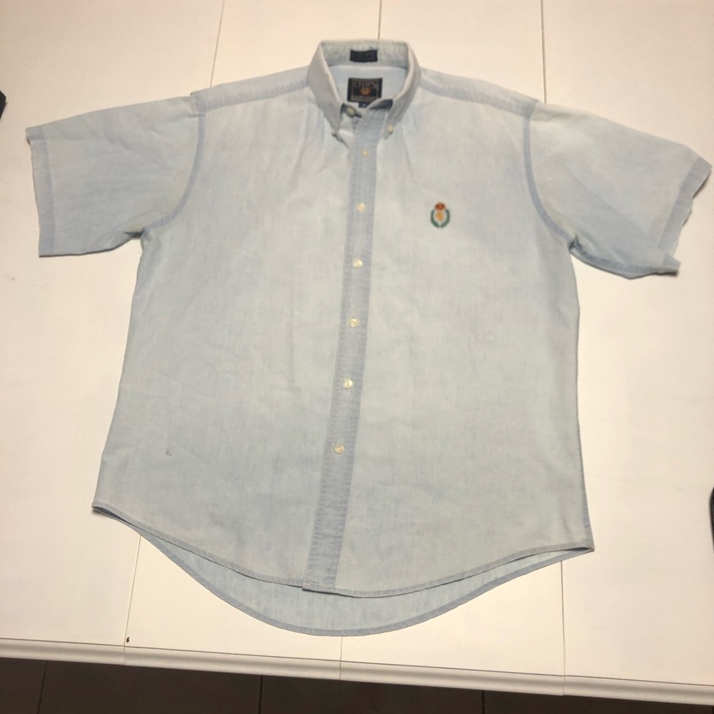 Chaps Ralph Lauren y2k vintage Light Blue denim ss Shirt